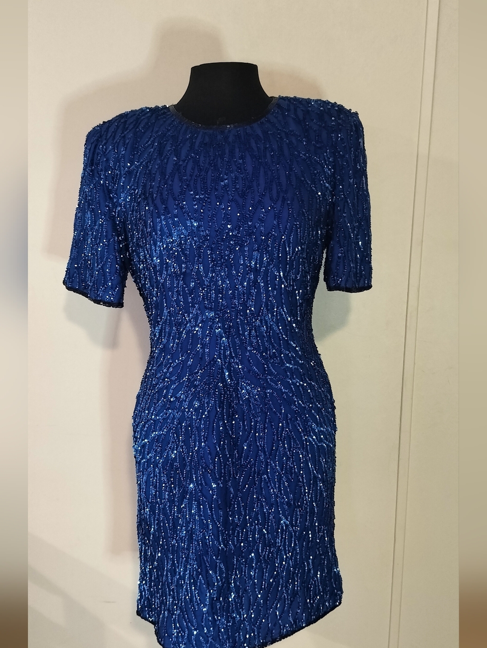 Scala Midnight Blue Beaded Mini Dress